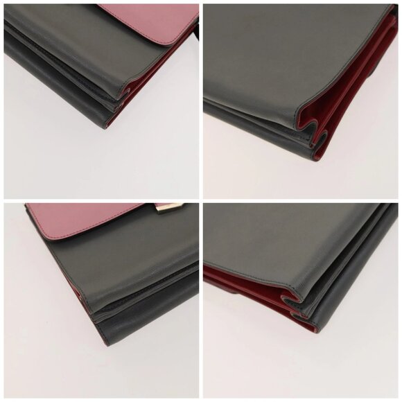 FENDI Hand Bag Leather 2way Gray Silver Auth - Picture 16 of 16